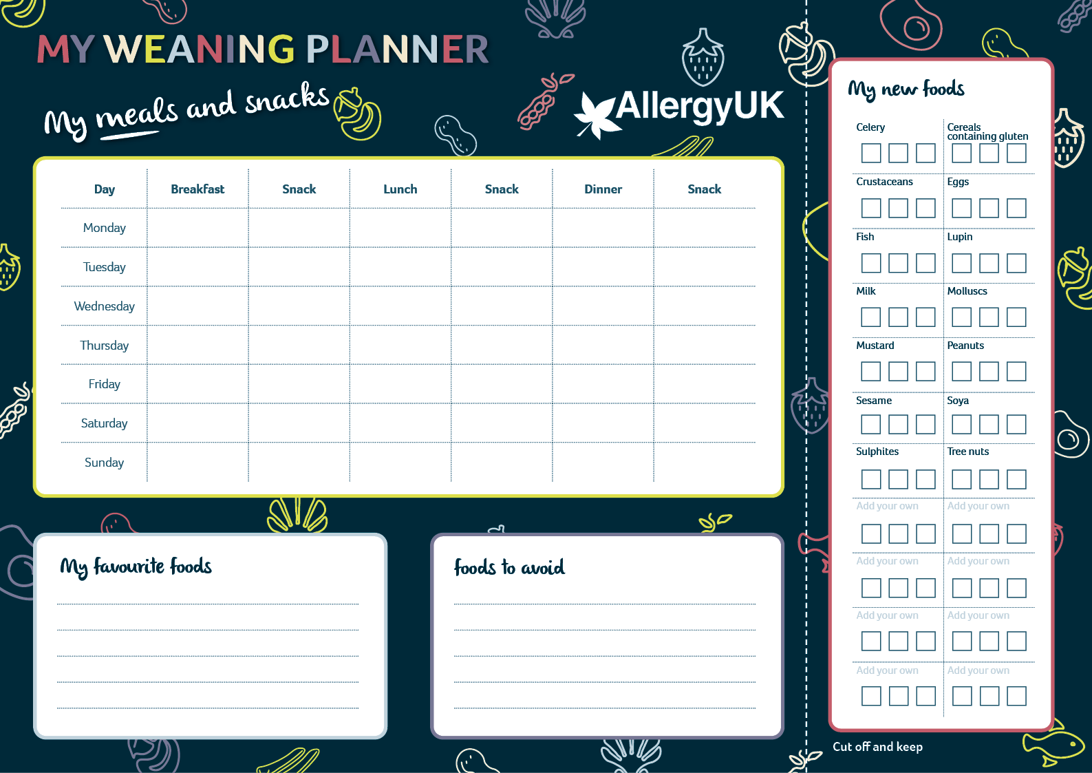 Weaning Meal Planner