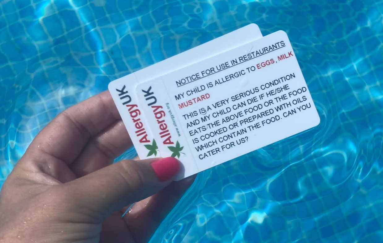 Allergy travel cards