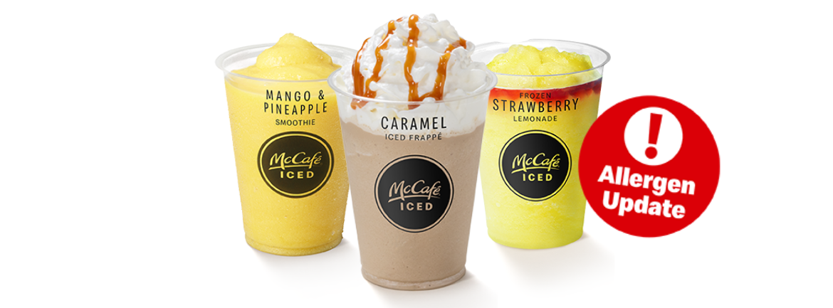 McDonalds issue allergen update on Blended Ice drinks